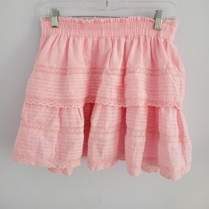 Day+Moon Pink Ruffle Mini Skort